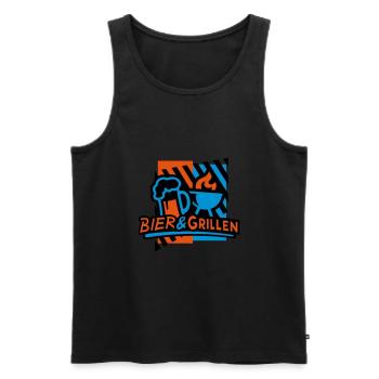Bier & Grillen 02 - Männer Premium Bio Tank Top - Schwarz - Vorne - Michal (187cm)