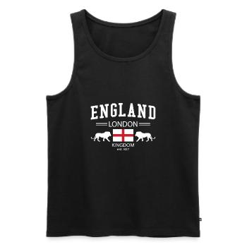 England - Männer Premium Bio Tank Top - Schwarz - Vorne - AI Model Male 178 light (178cm)