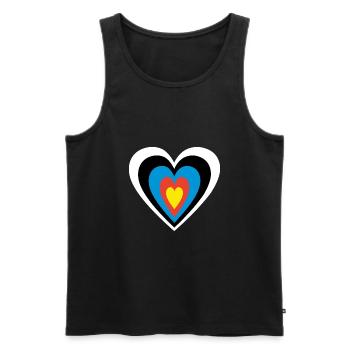 Heart target archery motif - Men's Premium Organic Tank Top - black - Front - Michal (187cm)