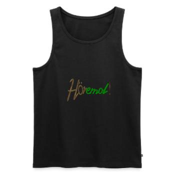 Höremol | Écoutez attentivement | Rhön - Débardeur bio Premium Homme - noir - Devant - AI Model Male 178 light (178cm)