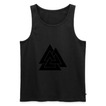 Valknut - Männer Premium Bio Tank Top - Schwarz - Vorne - AI Model Male 178 light (178cm)