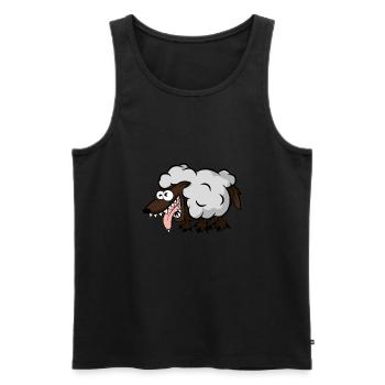 Notgeiler Wolf im Schafspelz - Männer Premium Bio Tank Top - Schwarz - Vorne - AI Model Male 178 light (178cm)