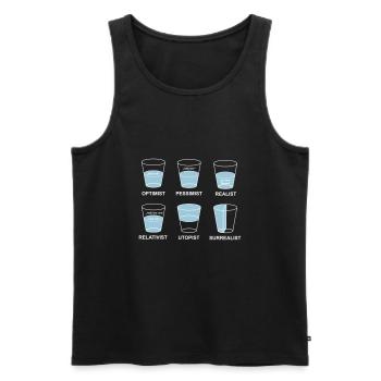 perspektive - Männer Premium Bio Tank Top - Schwarz - Vorne - AI Model Male 178 light (178cm)