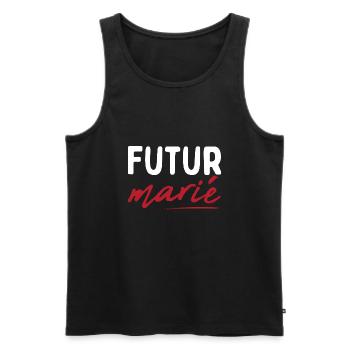 Futur marié Cadeau homme humour EVG - Débardeur bio Premium Homme - noir - Devant - Michal (187cm)