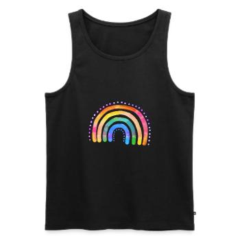 Arc-en-ciel d’aquarelle - Débardeur bio Premium Homme - noir - Devant - AI Model Male 178 light (178cm)