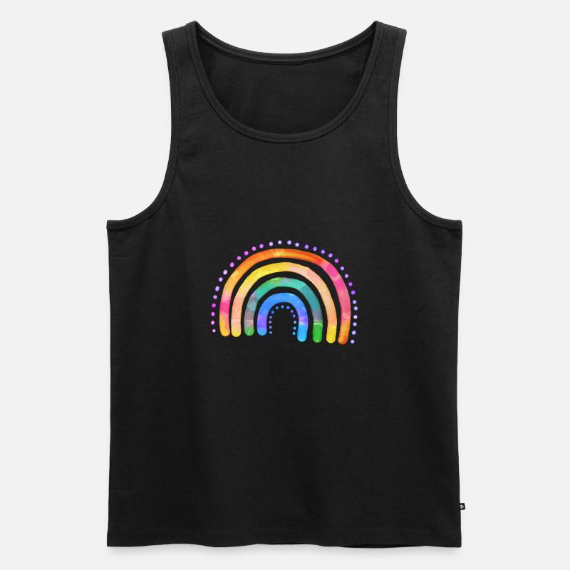 Aquarell Regenbogen - Männer Premium Bio Tank Top - Schwarz