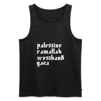 Palestine Ramallah West Bank Gaza - Men's Premium Organic Tank Top - black - Front - AI Model Male 178 light (178cm)