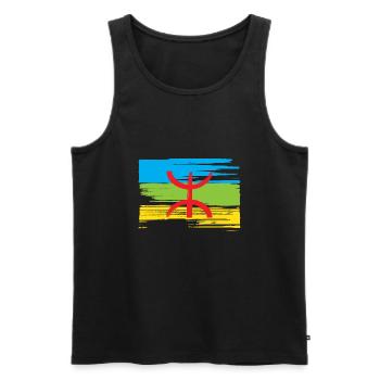 Amazigh Flagge (Amazigh inside) - Männer Premium Bio Tank Top - Schwarz - Vorne - AI Model Male 178 light (178cm)