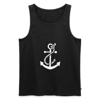 Anker - Anchor - Maritim - Nautik - Männer Premium Bio Tank Top - Schwarz - Vorne - AI Model Male 178 light (178cm)