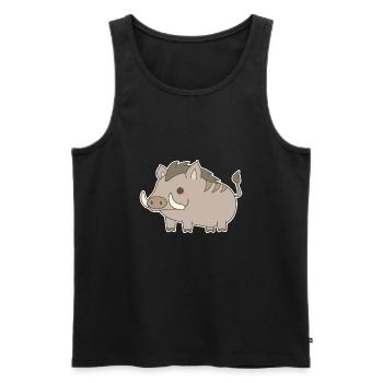 Wildschwein - Männer Premium Bio Tank Top - Schwarz - Vorne - Michal (187cm)