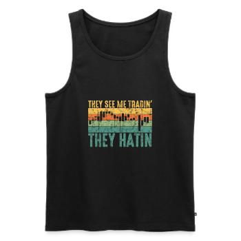They See Me Tradin' They Hatin Day Trading Stock M - Männer Premium Bio Tank Top - Schwarz - Vorne - AI Model Male 178 light (178cm)
