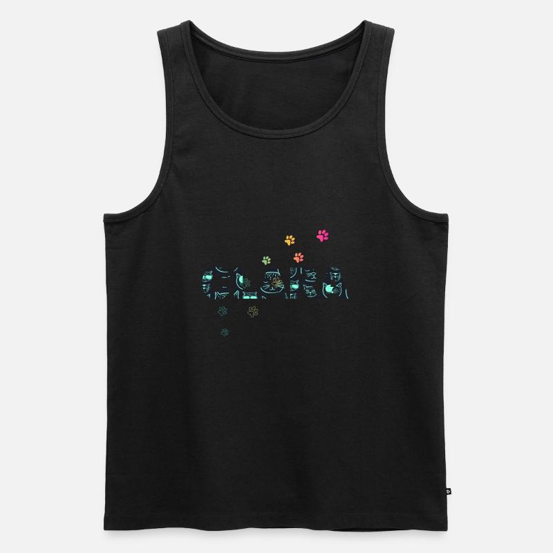 Clara - Schöner Name mit Katzen, Mädchen - Männer Premium Bio Tank Top - Schwarz
