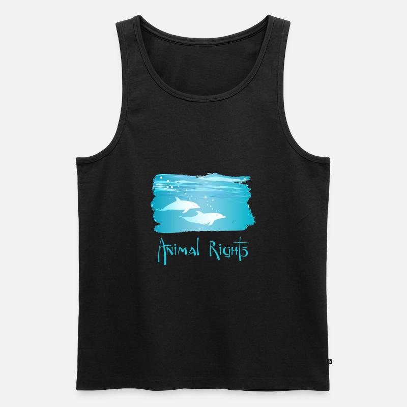 Animal Rights Delfin Delfine - Männer Premium Bio Tank Top - Schwarz