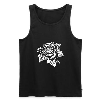 White Rose - Men's Premium Organic Tank Top - black - Front - AI Model Male 178 light (178cm)