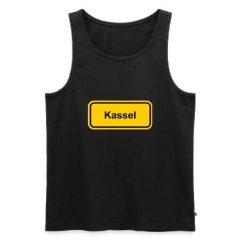 Ortsschild Kassel Ort Schild Ortstafel - Männer Premium Bio Tank Top - Schwarz - Vorne - AI Model Male 178 light (178cm)