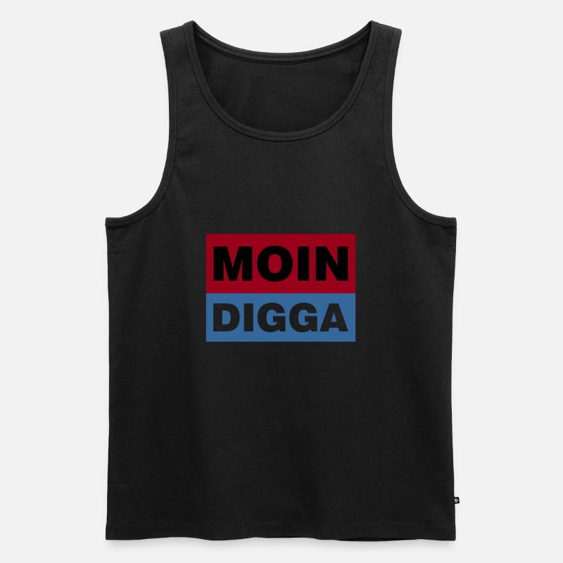 MOIN DIGGA - Männer Premium Bio Tank Top - Schwarz