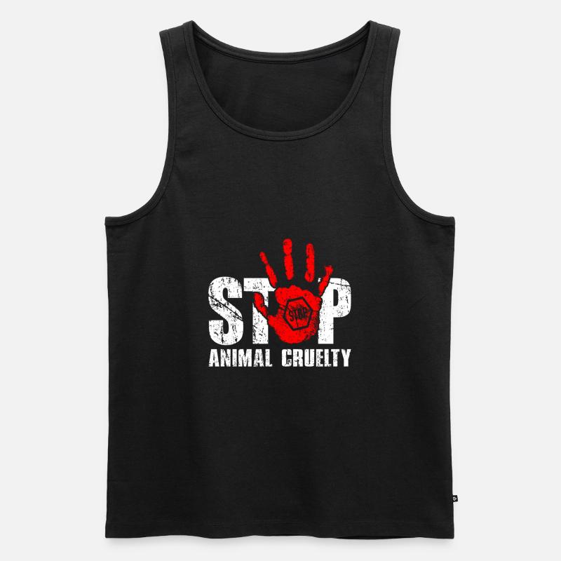 Stoppt Tierquälerei - Männer Premium Bio Tank Top - Schwarz