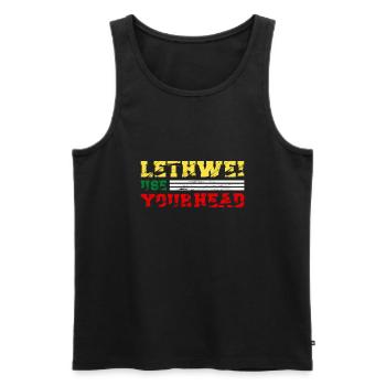 Kämpfe clever nutze den Kopf LETHWEI 9 Gliedmaßen - Männer Premium Bio Tank Top - Schwarz - Vorne - AI Model Male 178 light (178cm)