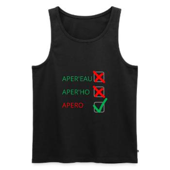Apéro - Débardeur bio Premium Homme - noir - Devant - Michal (187cm)