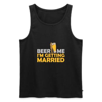 Beer Me Getting Married - Men's Premium Organic Tank Top - black - Front - AI Model Male 178 light (178cm)