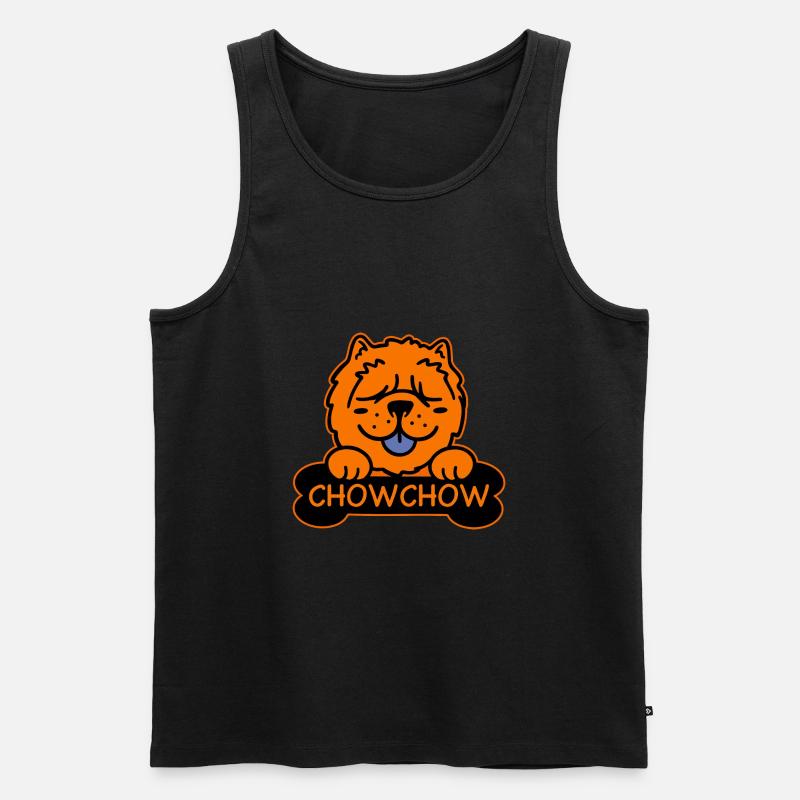 Chow Chow Chow und Knochen - Männer Premium Bio Tank Top - Schwarz