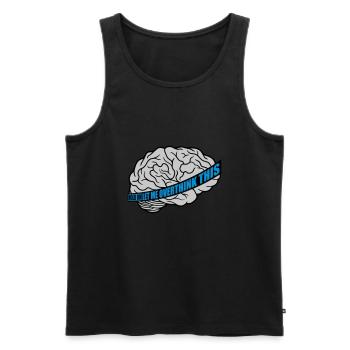 Let me overthink this - Men's Premium Organic Tank Top - black - Front - AI Model Male 178 light (178cm)