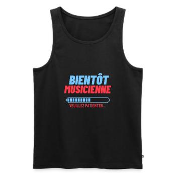 Musiciens | Bientôt Musicienne - Débardeur bio Premium Homme - noir - Devant - Michal (187cm)