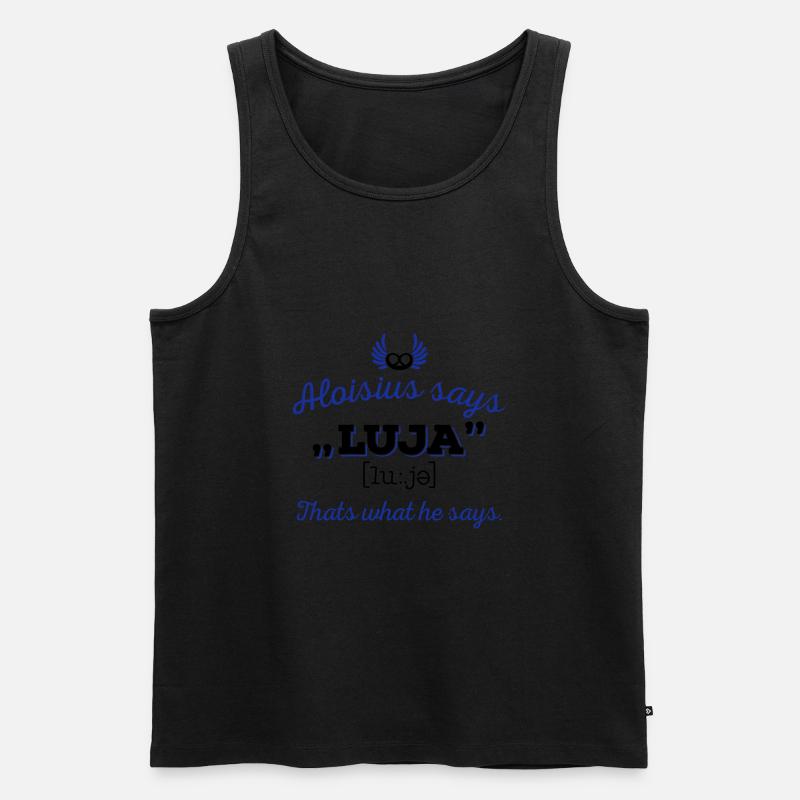 Aloisius says "LUJA" 2C - Männer Premium Bio Tank Top - Schwarz