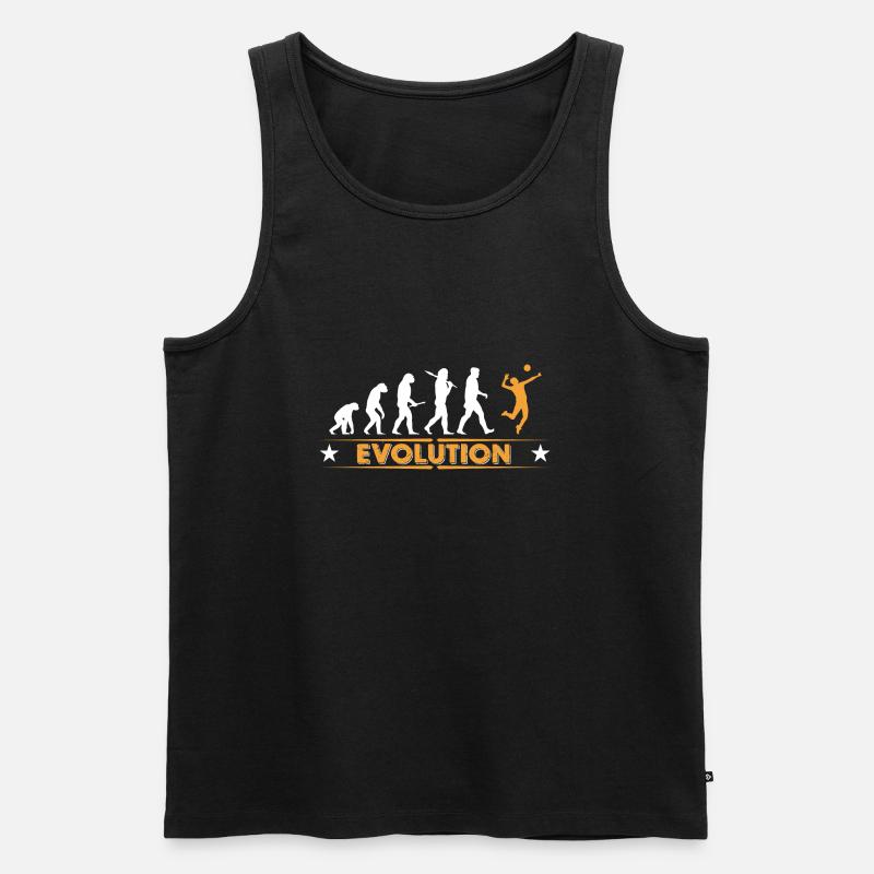 Volleyball Evolution - orange/weiss - Männer Premium Bio Tank Top - Schwarz