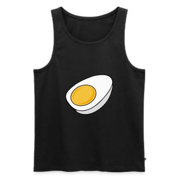 Ei gekocht zur Hälfte geteilt - Männer Premium Bio Tank Top - Schwarz - Vorne - AI Model Male 178 light (178cm)