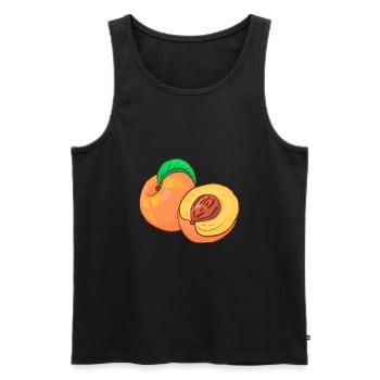 Pfirsiche - Männer Premium Bio Tank Top - Schwarz - Vorne - AI Model Male 178 light (178cm)