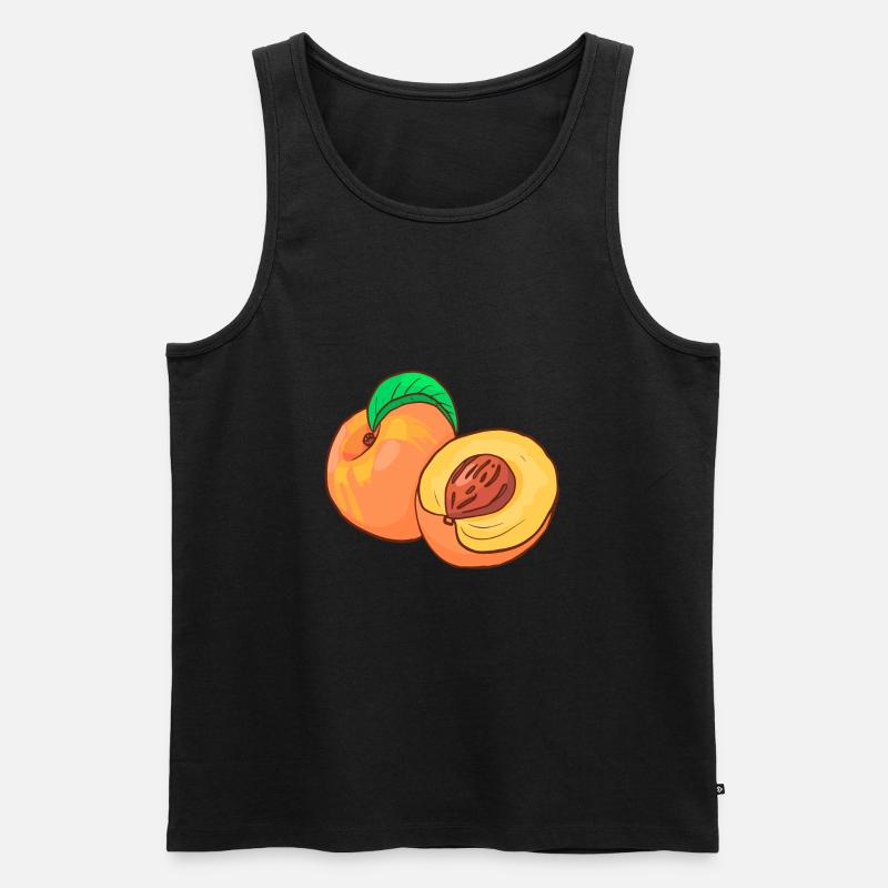 Pfirsiche - Männer Premium Bio Tank Top - Schwarz