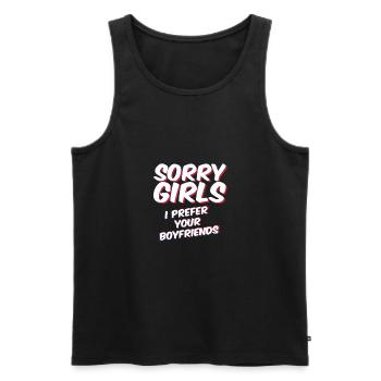 Sorry Girls I prefer your boyfriends - Débardeur bio Premium Homme - noir - Devant - AI Model Male 178 light (178cm)