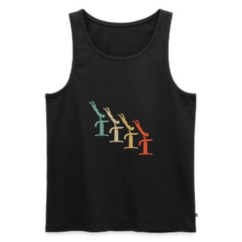 Retro Vintage Style Gymnastik Turnen Akrobatik - Männer Premium Bio Tank Top - Schwarz - Vorne - AI Model Male 178 light (178cm)