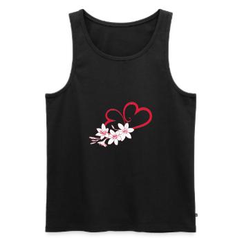 Herzblume,herz,blume, - Männer Premium Bio Tank Top - Schwarz - Vorne - AI Model Male 178 light (178cm)