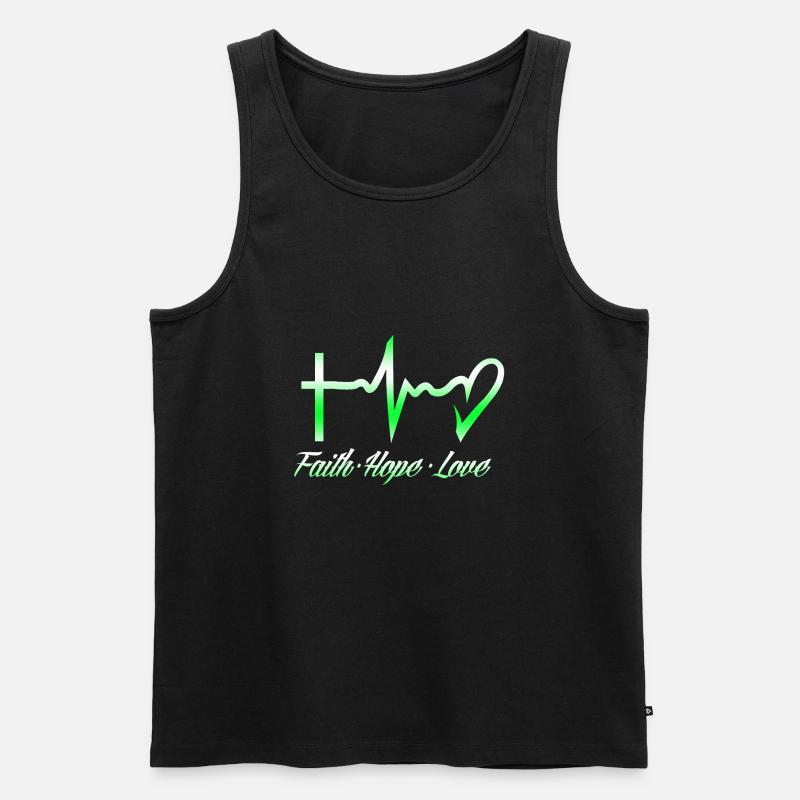 Glaube Hoffnung Liebe - Männer Premium Bio Tank Top - Schwarz