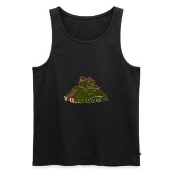 Panzer Blumen Krieg Frieden Peace - Männer Premium Bio Tank Top - Schwarz - Vorne - AI Model Male 178 light (178cm)