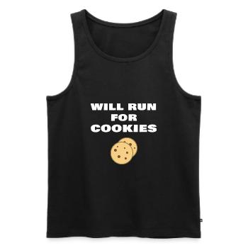 Will Run For Cookies Funny Running Quote Runner - Men's Premium Organic Tank Top - black - Front - AI Model Male 178 light (178cm)