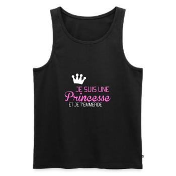 je suis une princesse et je t'emmerde - Débardeur bio Premium Homme - noir - Devant - Michal (187cm)