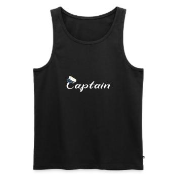 Kapitän - Männer Premium Bio Tank Top - Schwarz - Vorne - Michal (187cm)