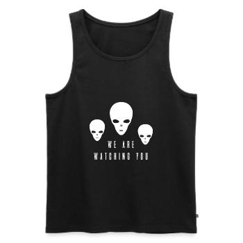 Alien Außerirdischer we sehen euch Alienkopf - Männer Premium Bio Tank Top - Schwarz - Vorne - AI Model Male 178 light (178cm)