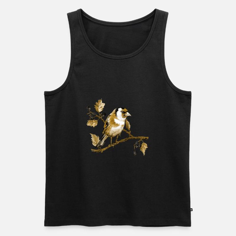 Bunter Vogel - Männer Premium Bio Tank Top - Schwarz