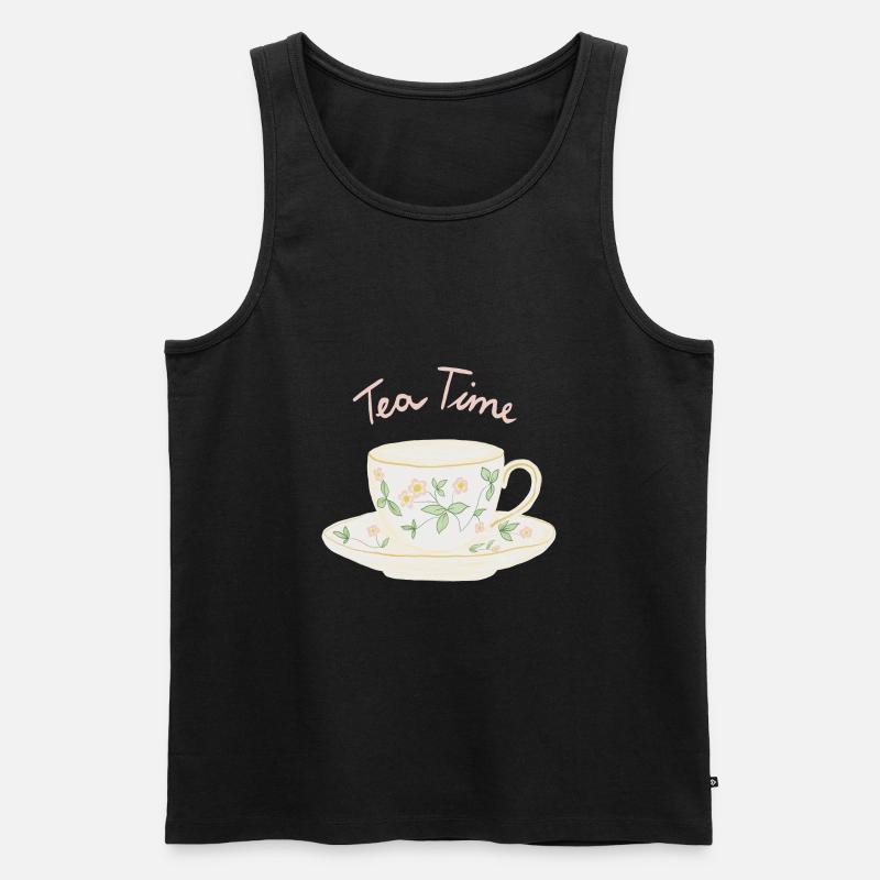 Tea Time - Männer Premium Bio Tank Top - Schwarz