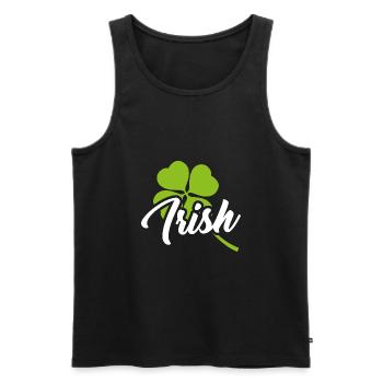 Irish Lucky Clover Saying Ireland - Men's Premium Organic Tank Top - black - Front - AI Model Male 178 light (178cm)