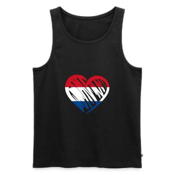 Pays-Bas Netherlands Nederland Flagge Herz - Débardeur bio Premium Homme - noir - Devant - AI Model Male 178 light (178cm)