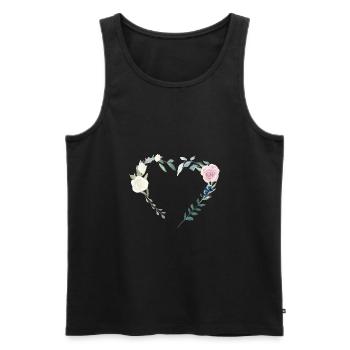 Heart flowers personalizable - Men's Premium Organic Tank Top - black - Front - Michal (187cm)