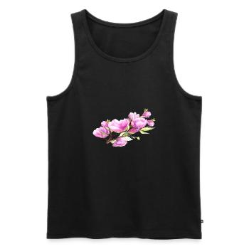 Magnolia Spring Flower Summer - Men's Premium Organic Tank Top - black - Front - AI Model Male 178 light (178cm)