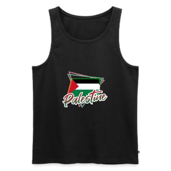 Palestine - Men's Premium Organic Tank Top - black - Front - AI Model Male 178 light (178cm)