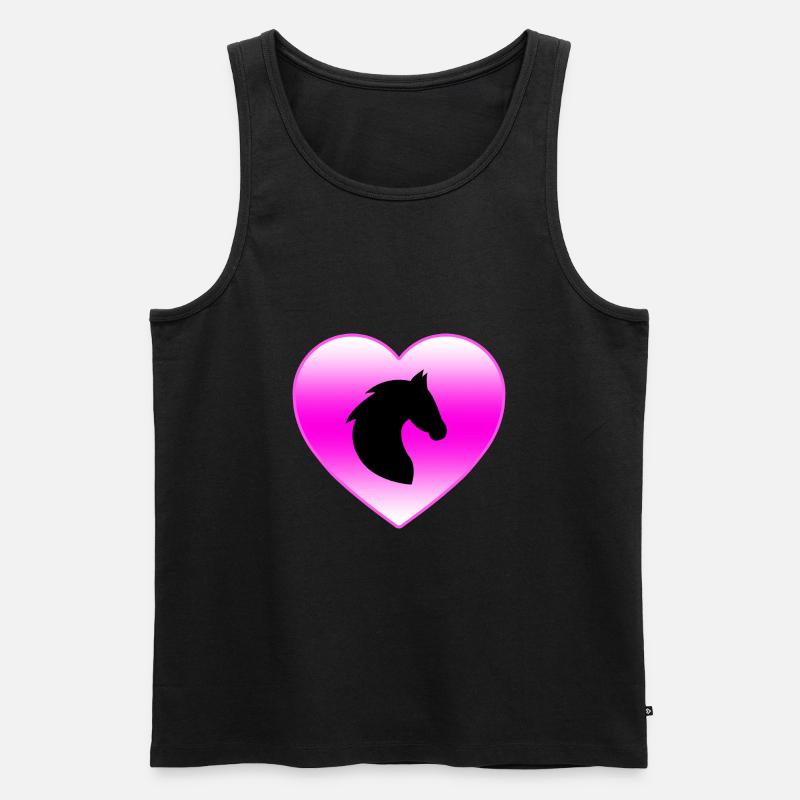 Pferd - Männer Premium Bio Tank Top - Schwarz