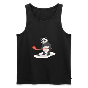 Ice Hockey Panda Bear - Men's Premium Organic Tank Top - black - Front - Michal (187cm)